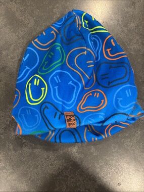 Kids 2par2 Blue Smiley Beanie Hat